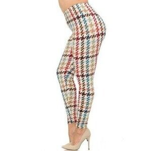 Reg One Size Womens Soft Earth Tone Pixel‎ Zags Leggings